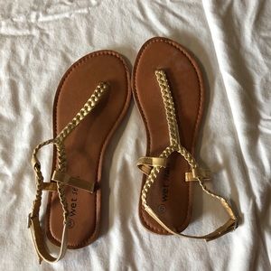 gold sandals